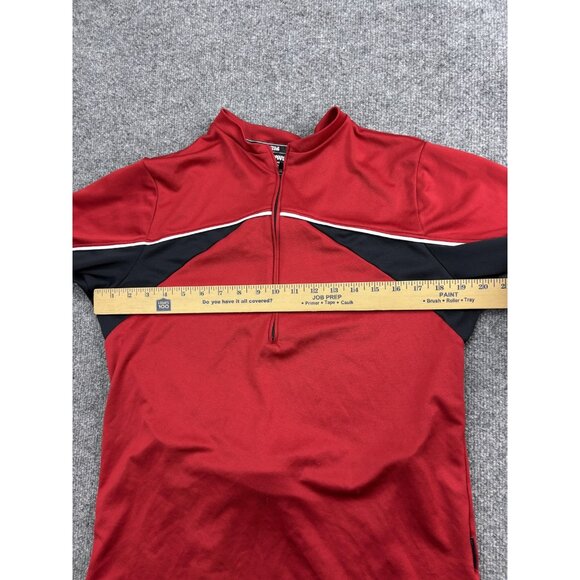 Pearl Izumi Cycling Jersey Mens Medium Red Black Half Zip 3 Rear Pockets Sensor - Picture 3 of 7